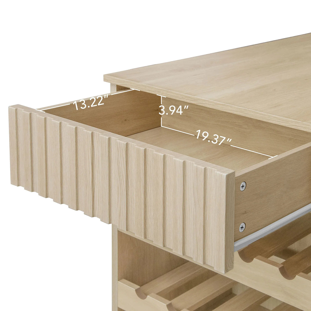 Rolling Kitchen Island Cart With Wine Rack Drawer - Omega Lifestyles