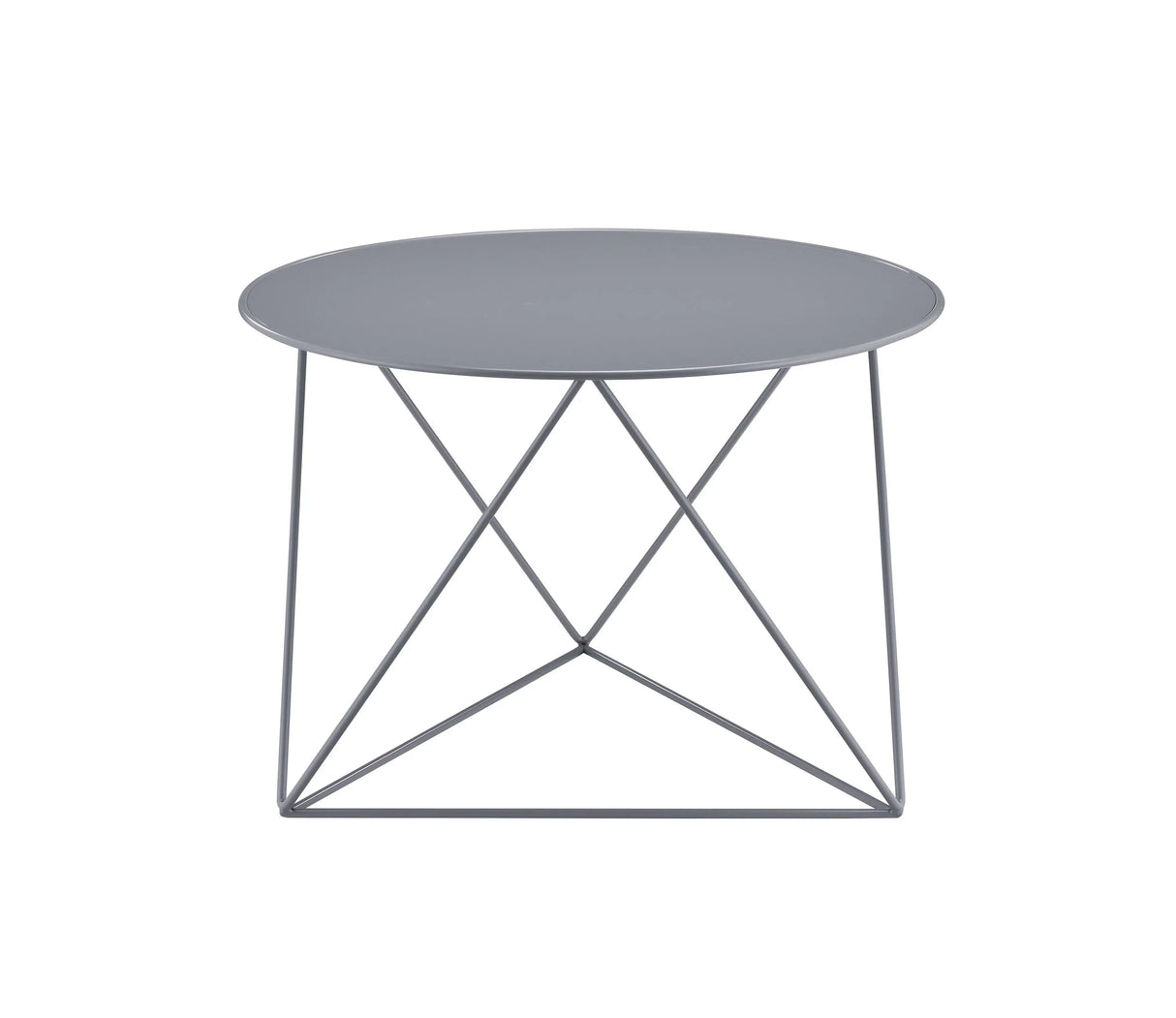 Metal Gray Round Display Utility Accent Table - Omega Lifestyles