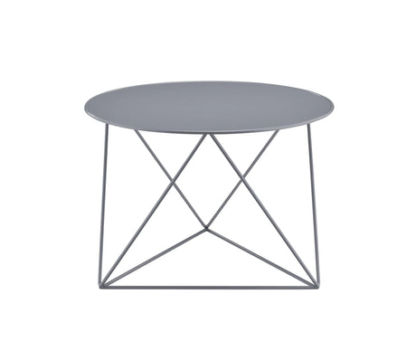 Metal Gray Round Display Utility Accent Table - Omega Lifestyles
