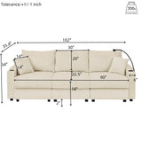 Modern Corduroy 7-Seat Armless Cushion Back Sofa Set - Omega Lifestyles