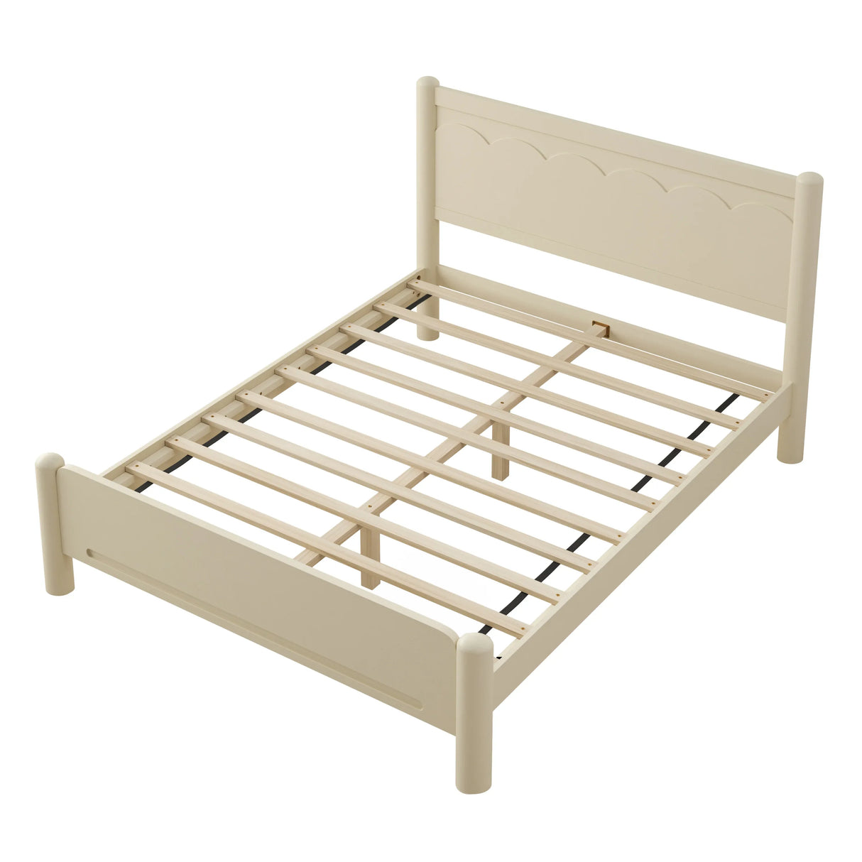 Queen Solid Wood Platform Bed Frame With Headboard - Omega Lifestyles