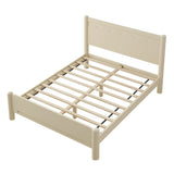 Queen Solid Wood Platform Bed Frame With Headboard - Omega Lifestyles