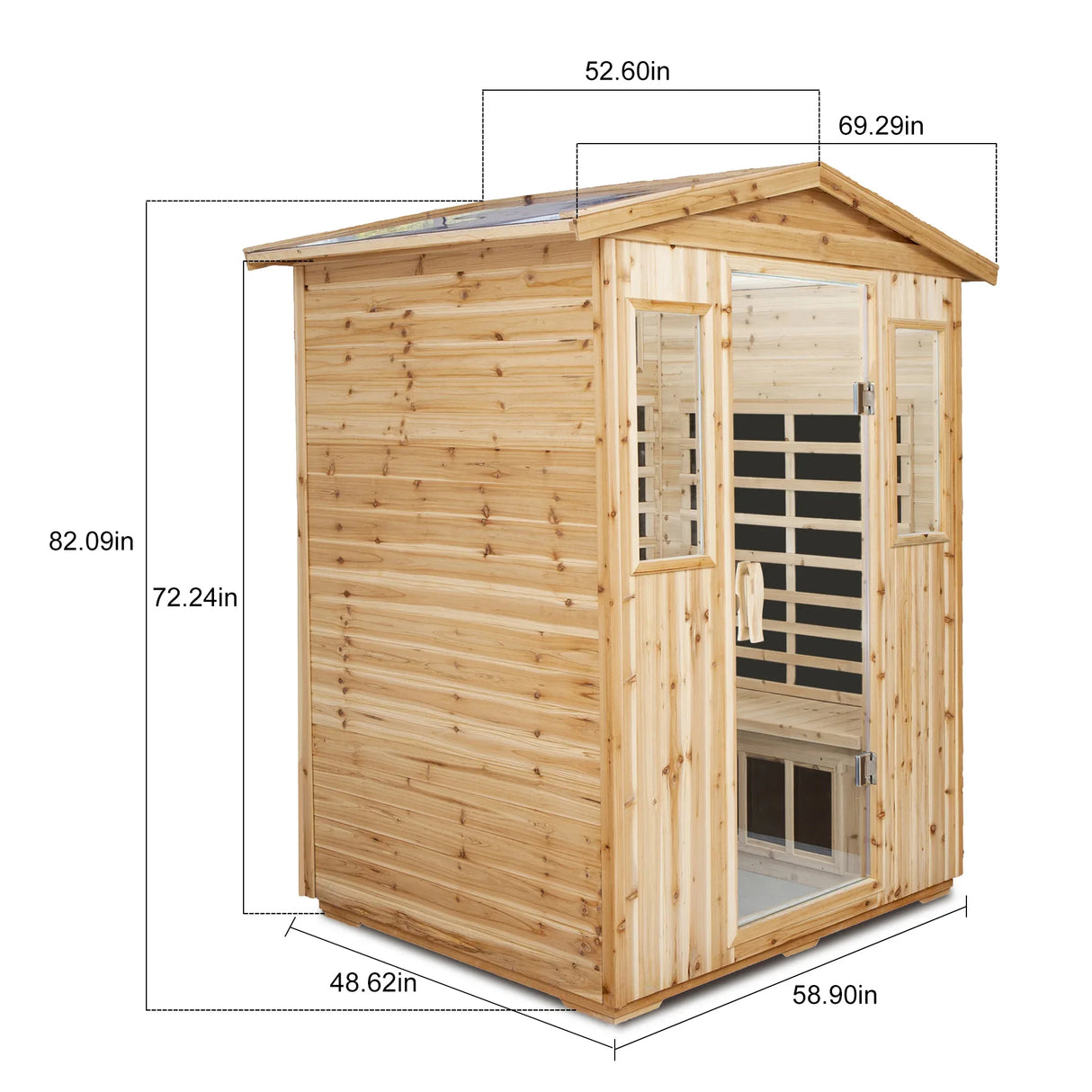 Four Person Old Fir Far-Infrared Outdoor Sauna Room - Omega Lifestyles