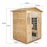 Four Person Old Fir Far-Infrared Outdoor Sauna Room - Omega Lifestyles