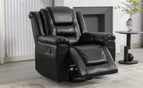 Manual Rocking 360-Degree Swivel Recliner Chair With PU Upholstery - Omega Lifestyles