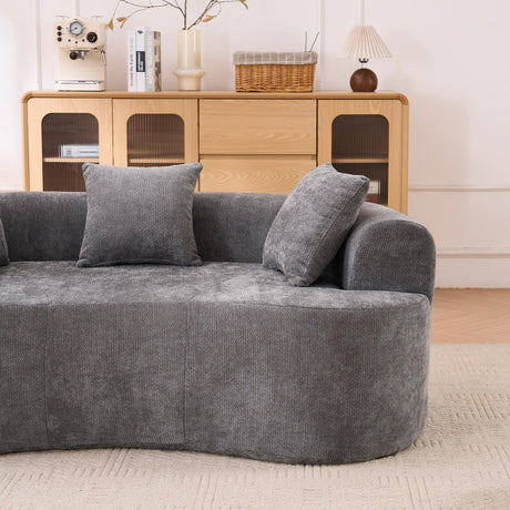 Gray Crescent Modular Foam Spring Three-Seater Sofa - Omega Lifestyles