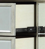 Mirrored Finish Silver Synthetic Wood Chest - Omega Lifestyles