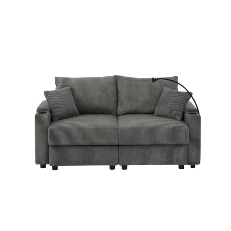 Modern Corduroy Armless Loveseat Sofa Chair - Omega Lifestyles