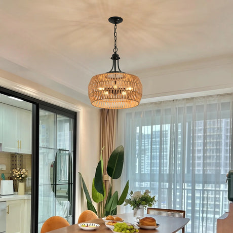 Boho Hemp Rope Hand-Woven Pendant Light - Omega Lifestyles