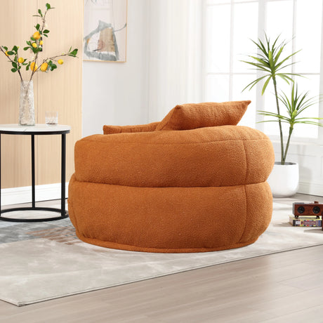 Modern Chenille Foam Circular Sleeper Chair With Pillows - Omega Lifestyles