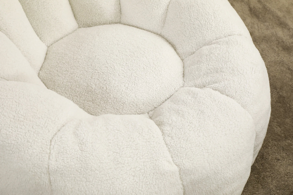 Plush Teddy Foam Bean Bag Chair With Armrests - Omega Lifestyles