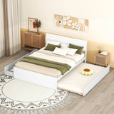 Modern Full White High Gloss Bed Frame With Trundle - Omega Lifestyles