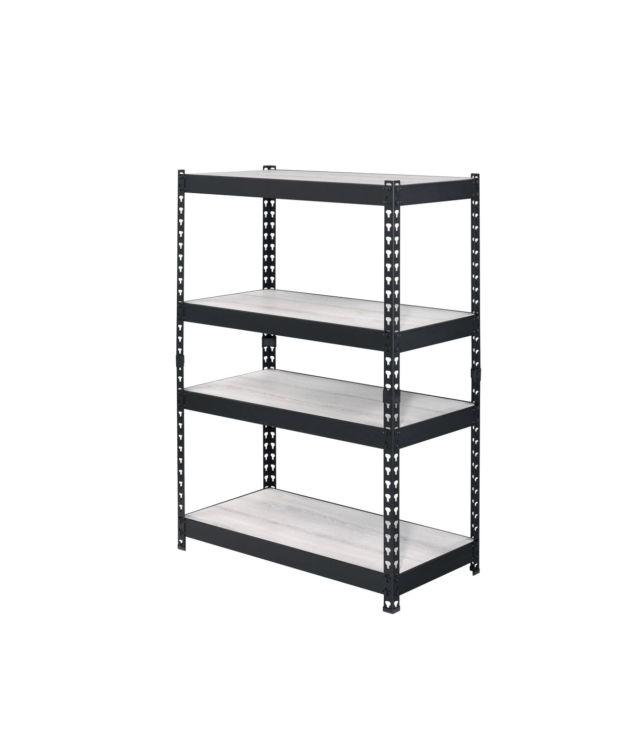 Industrial Black Natural Metal Composite Wood Bookshelf - Omega Lifestyles