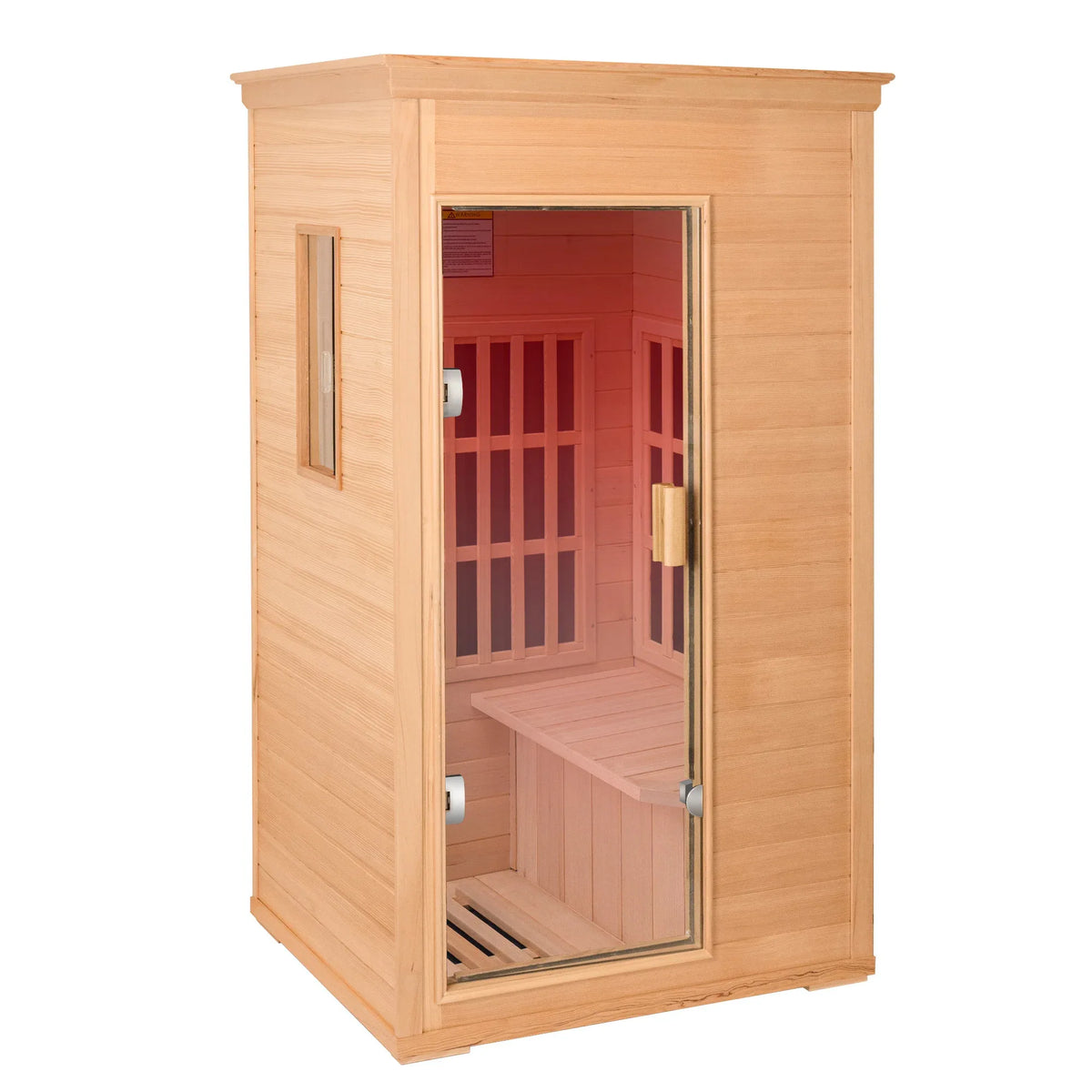 Infrared 1-Person Hemlock Wood Dry Sauna With Bluetooth - Omega Lifestyles