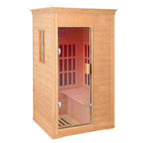 Infrared 1-Person Hemlock Wood Dry Sauna With Bluetooth - Omega Lifestyles
