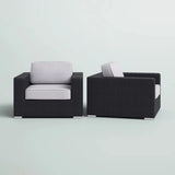 Set Of Two All-Weather Rattan Patio Chairs With Cushions - Omega Lifestyles