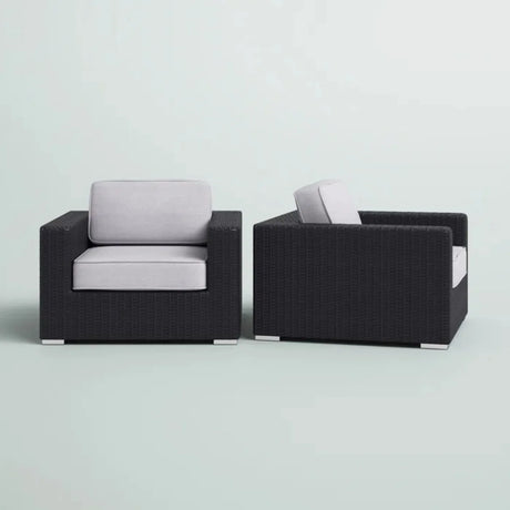 Set Of Two All-Weather Rattan Patio Chairs With Cushions - Omega Lifestyles