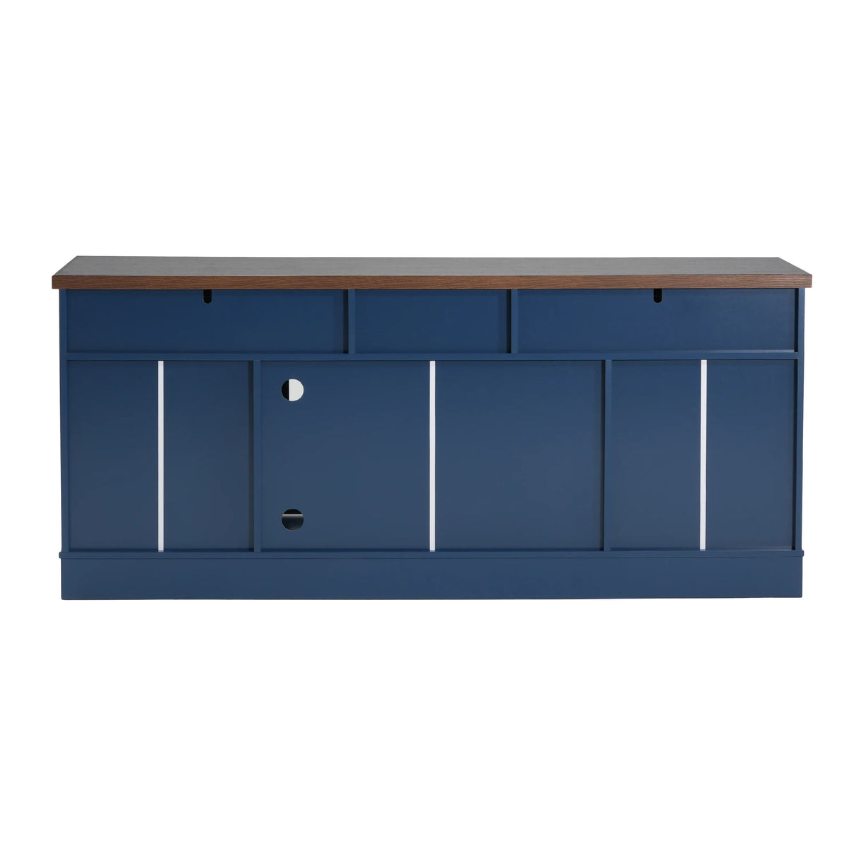 Blue 67-Inch Manufactured Wood TV Console Stand - Omega Lifestyles