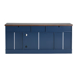 Blue 67-Inch Manufactured Wood TV Console Stand - Omega Lifestyles