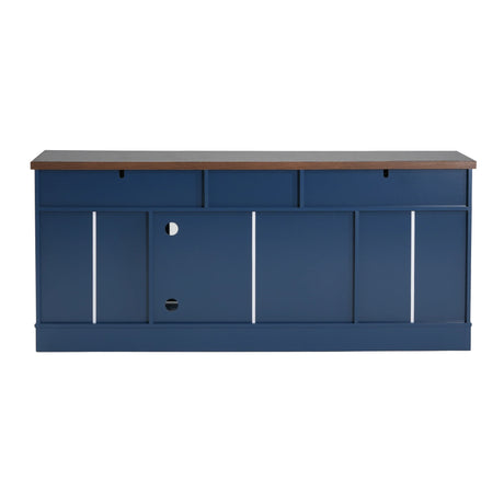 Blue 67-Inch Manufactured Wood TV Console Stand - Omega Lifestyles