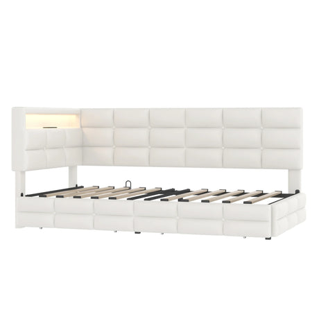 Upholstered Twin Daybed With Storage Drawers And Charging Station - Omega Lifestyles