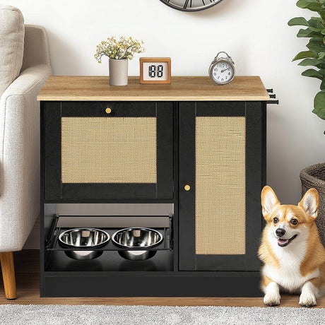 Pet Feeding Station With 2 Elevated Bowls And Storage - Sleep Galleria