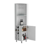 Modern White MDF Corner Bar Cabinet With Wine Rack - Omega Lifestyles