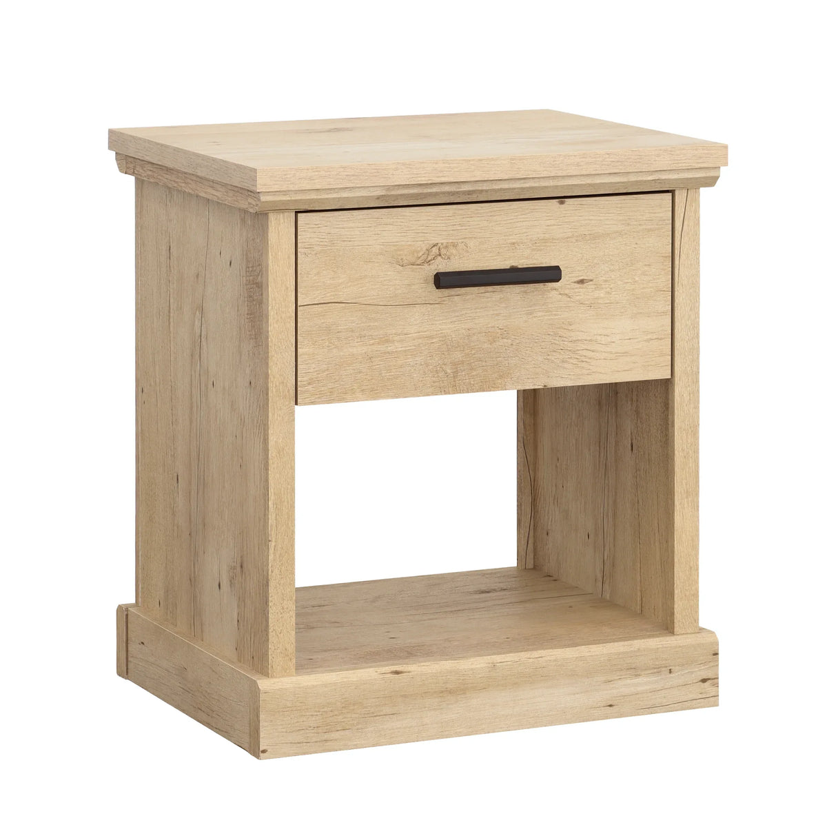 Brown Engineered Wood Farmhouse Modern Night Stand With Drawer - Omega Lifestyles