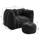 Soft Chenille High Resilient Foam Bean Bag Chair - Omega Lifestyles