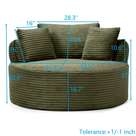 Modern Corduroy Boneless Floor Chair With Pillows - Omega Lifestyles