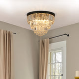 Luxury Crystal Black Flush Mount Ceiling Light Chandelier