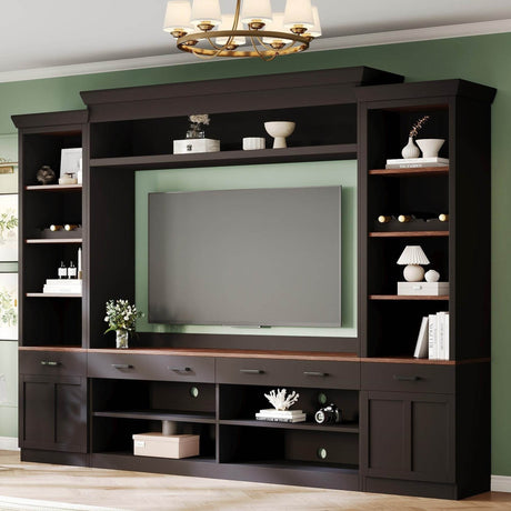 Farmhouse Mid-Century Walnut MDF TV Stand - Sleep Galleria