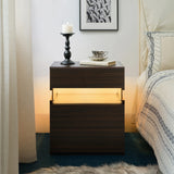 Modern 3 Drawer LED Bedside Cabinet with Acrylic Panel - Omega Lifestyles