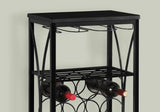 Black Metal Wine Rack Home Bar With Glass Storage - Omega Lifestyles