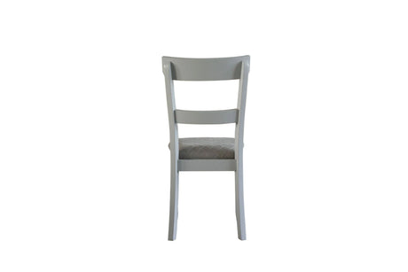 Set Of 2 Two-Tone Gray Fabric Pearl Finish Side Chairs - Omega Lifestyles