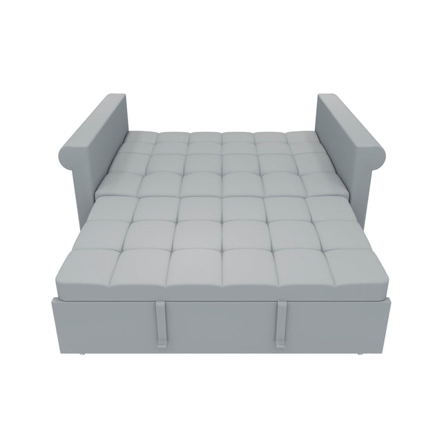 Gray Velvet Loveseat With Adjustable Backrest And Sleeper - Omega Lifestyles
