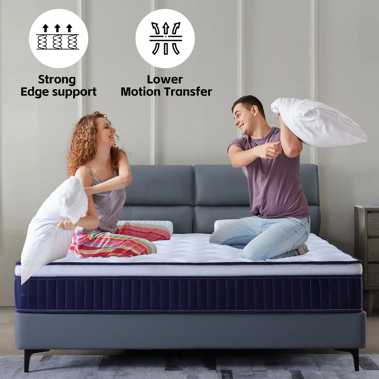 Twin Medium 10-Inch Hybrid Memory Foam Mattress - Omega Lifestyles
