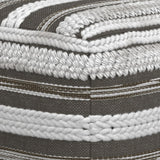 Square Gray Fabric Pouf With Supportive Polystyrene Filling - Omega Lifestyles