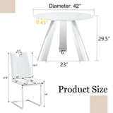 42-Inch Round Sintered Stone Dining Table With Chairs - Omega Lifestyles