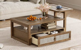 Modern Dark Brown MDF Coffee Table With Storage Drawer - Sleep Galleria