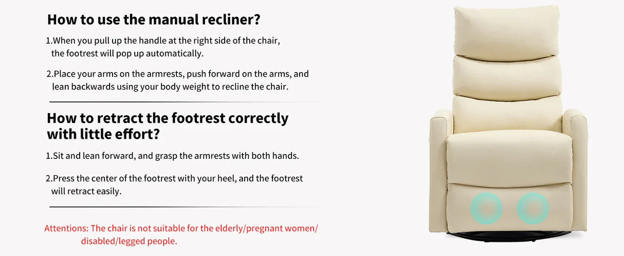 Heat Massage Recliner Chair With Swivel Rocker And Heating - Omega Lifestyles