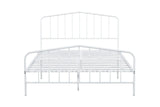 Full Size Contemporary White Metal Bed Frame Mattress Ready - Omega Lifestyles