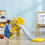2-in-1 Toddler Slide With Basketball Hoop Indoor Toy - Omega Lifestyles