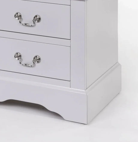 Modern White Synthetic Wood Nightstand With Drawers - Omega Lifestyles