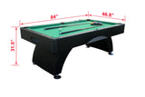 7-Inch Foldable Black Green Pool Table With Accessories - Omega Lifestyles