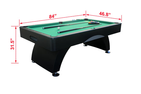7-Inch Foldable Black Green Pool Table With Accessories - Omega Lifestyles