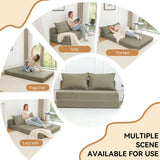 Foldable Corduroy 2-Seat Sofa Bed With Mattress - Omega Lifestyles