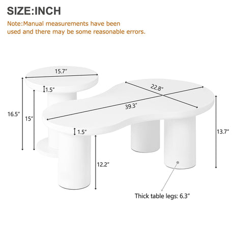 Nesting 2-Piece White MDF Coffee Table Set - Sleep Galleria