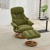 Soft Chenille Recliner Chair With Ottoman And Massage - Omega Lifestyles