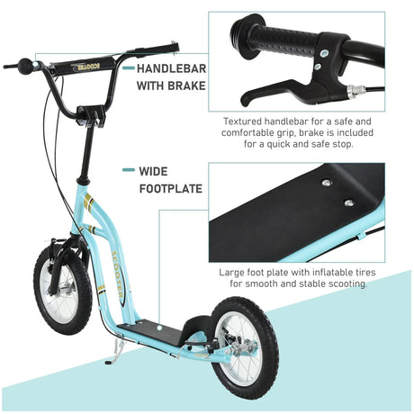 Youth Metal Frame Scooter With Dual Brakes And 12-Inch Tires - Omega Lifestyles